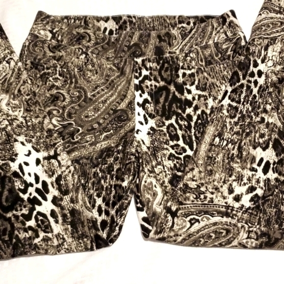 Simply Noelle Pants Leopard Paisley Print Casual - Picture 3 of 6